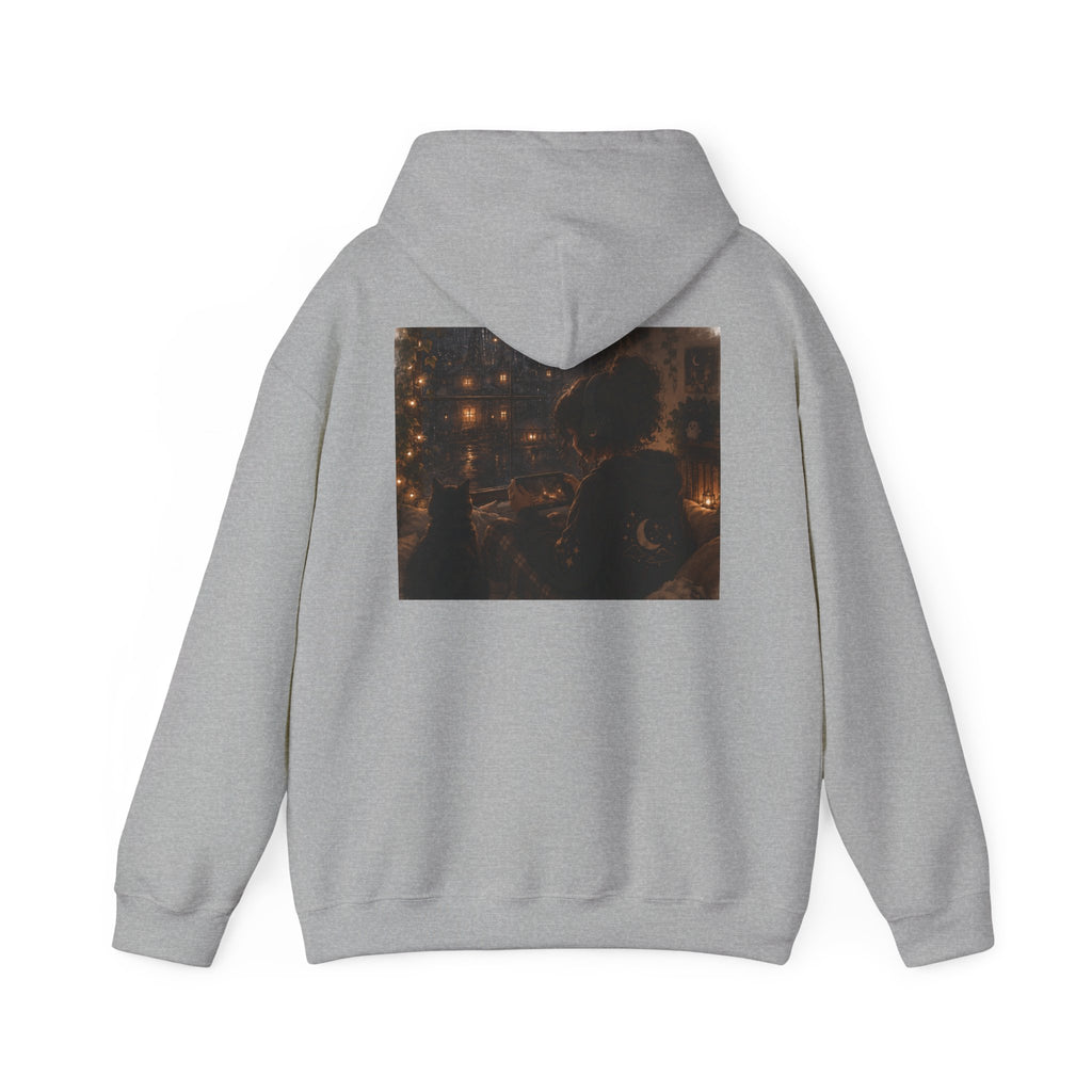 Cozy Gamer Hoodie | Rainy Night Cat Lover Design