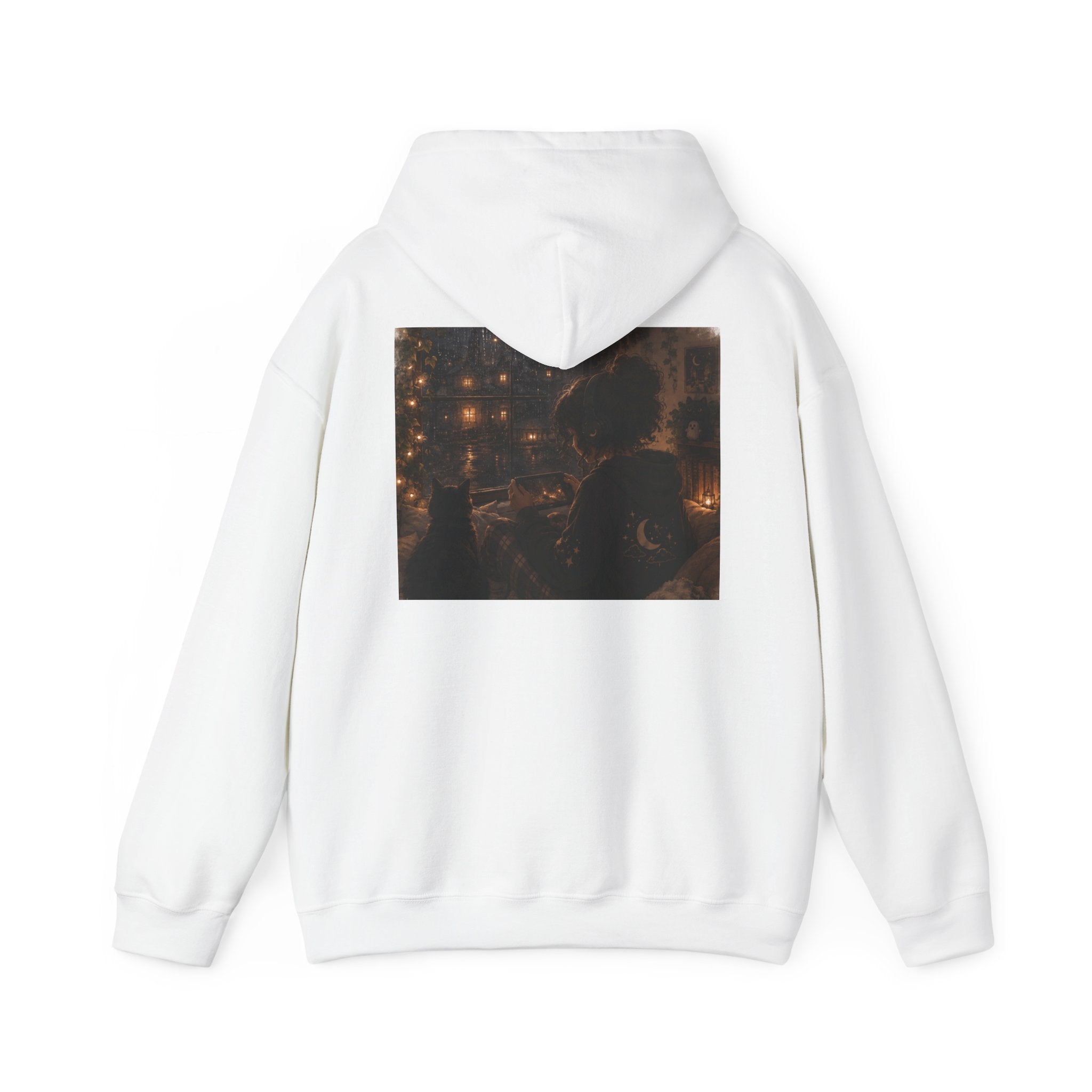 Cozy Gamer Hoodie | Rainy Night Cat Lover Design