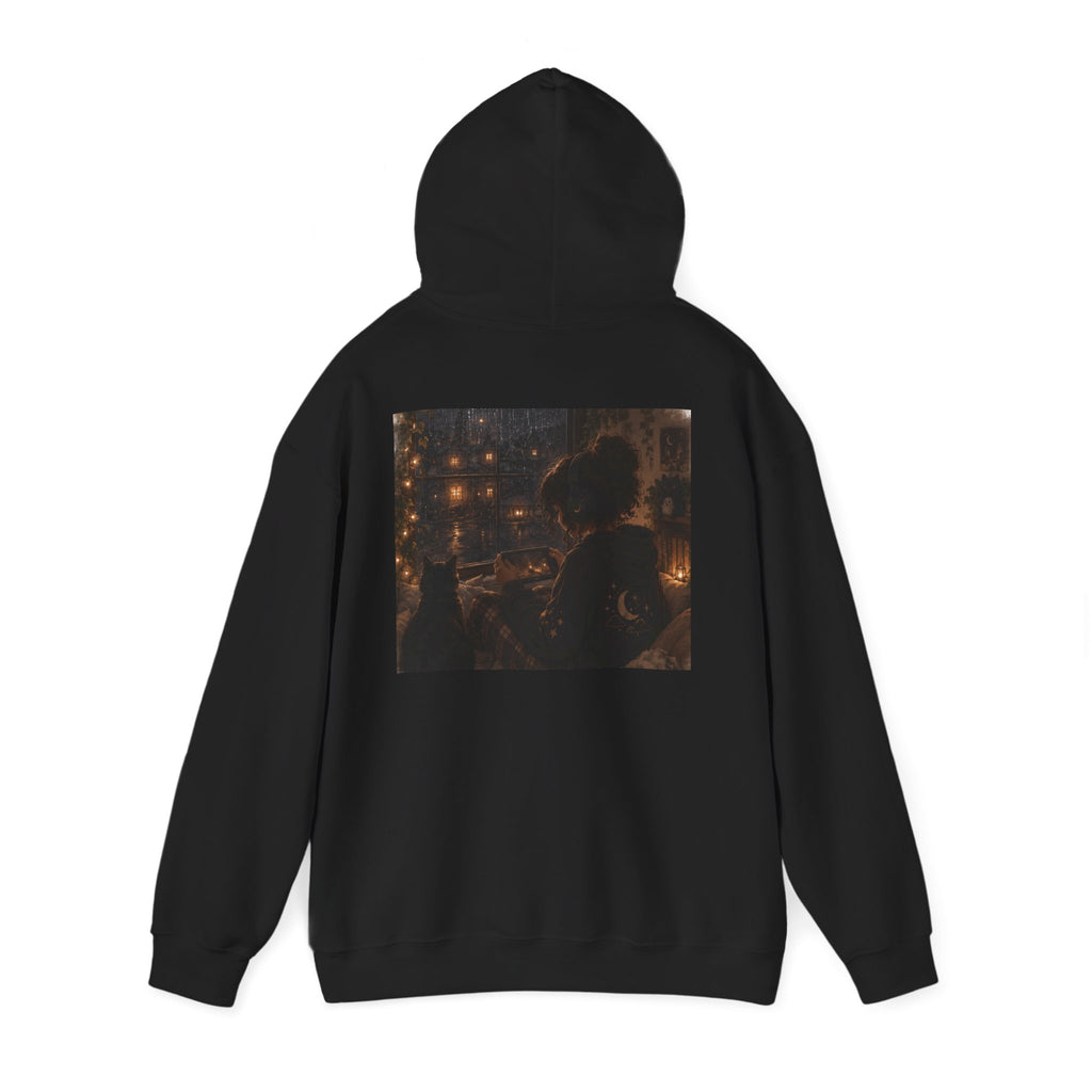 Cozy Gamer Hoodie | Rainy Night Cat Lover Design