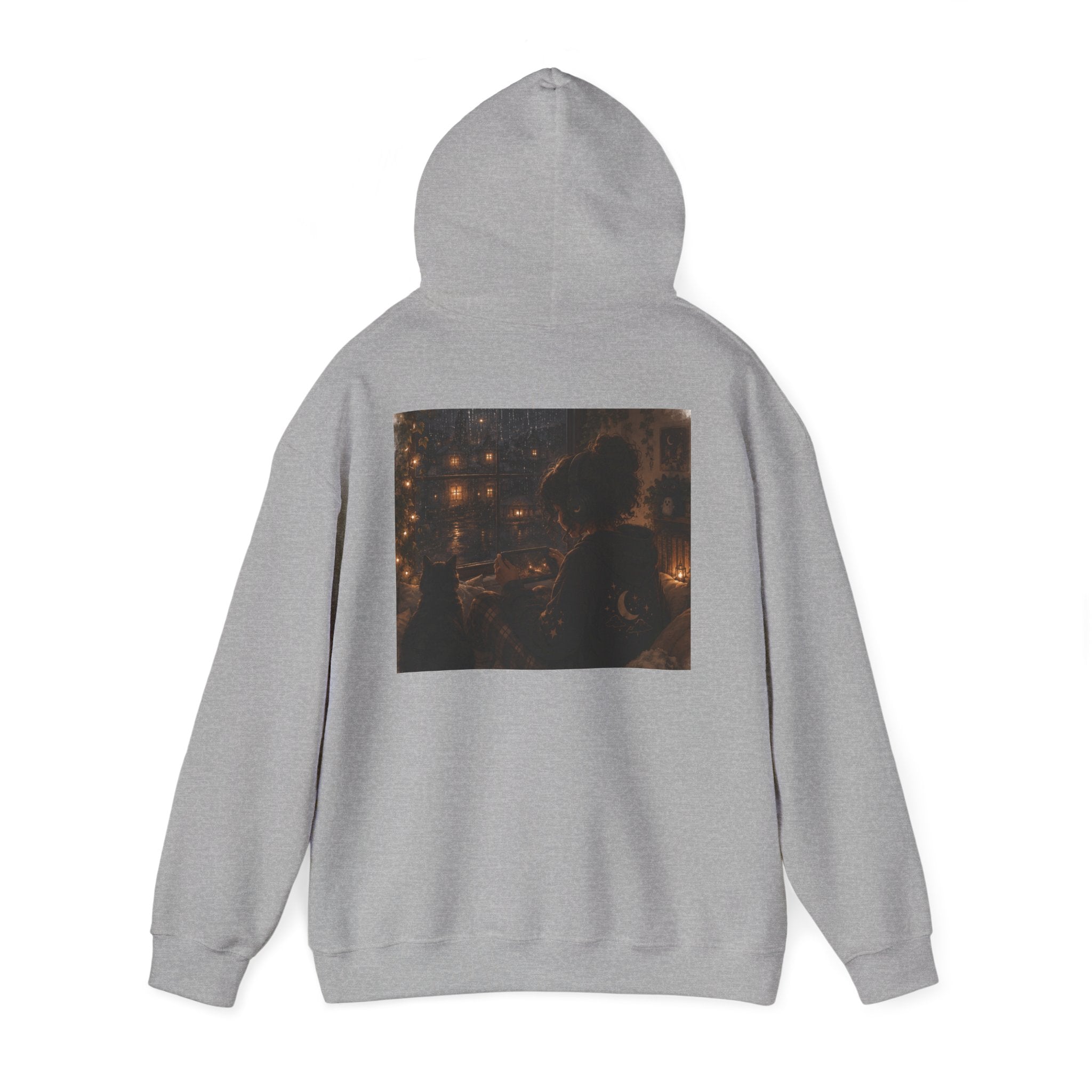 Cozy Gamer Hoodie | Rainy Night Cat Lover Design