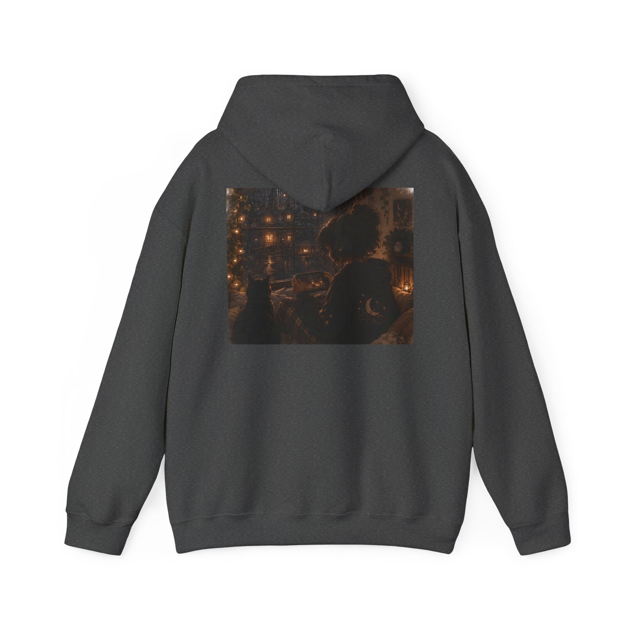 Cozy Gamer Hoodie | Rainy Night Cat Lover Design