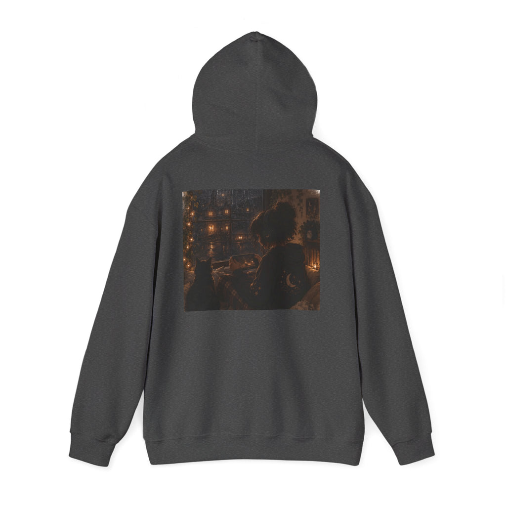 Cozy Gamer Hoodie | Rainy Night Cat Lover Design