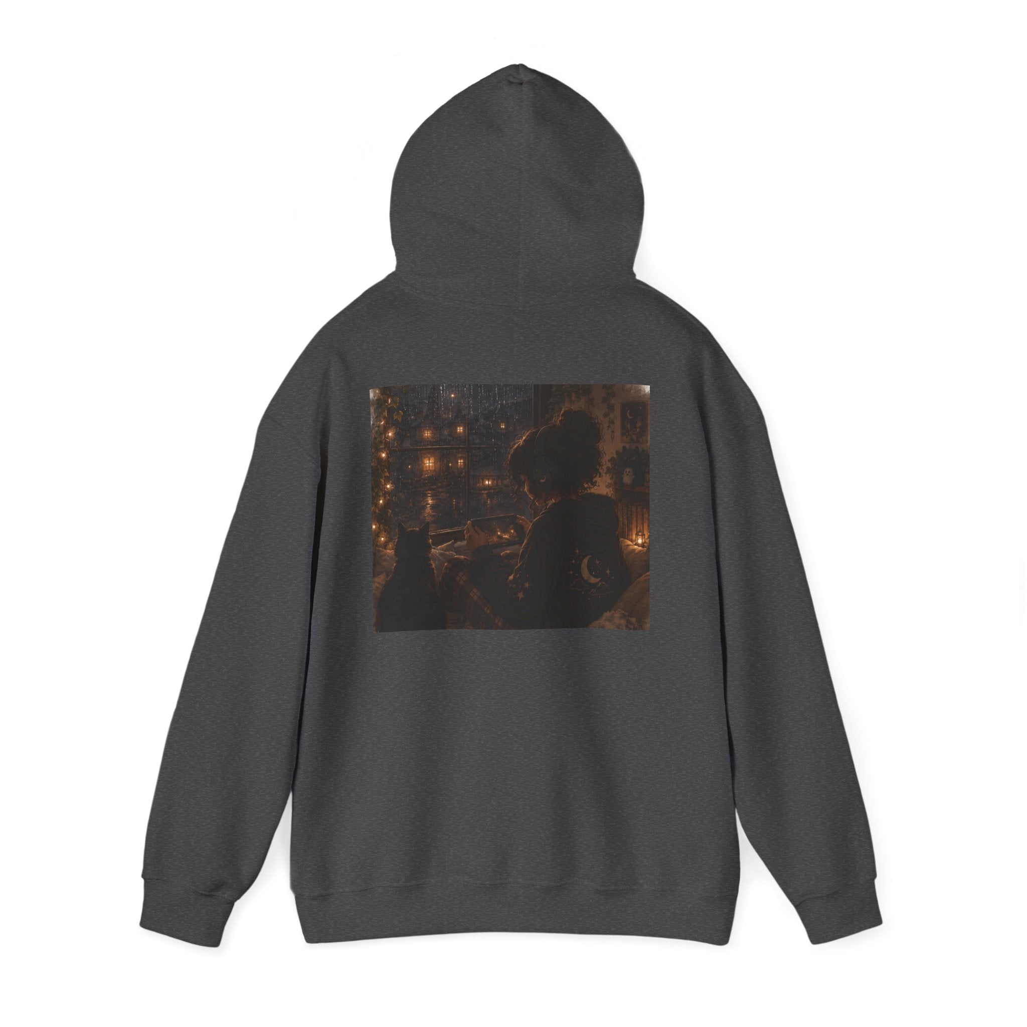 Cozy Gamer Hoodie | Rainy Night Cat Lover Design